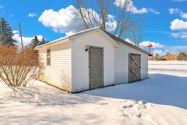 view of snow covered structure