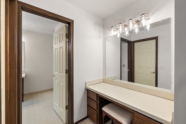 bathroom featuring vanity and tile patterned floors