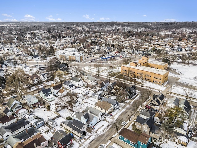 view of snowy aerial view