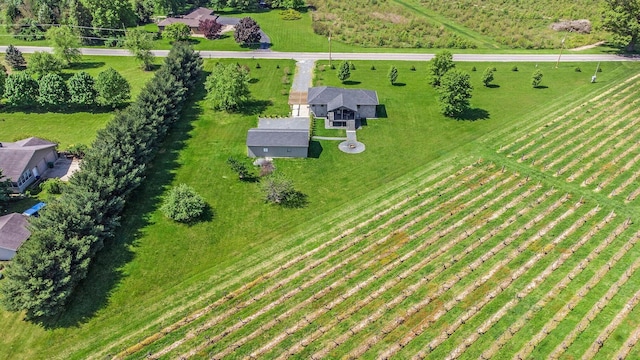 aerial view with a rural view