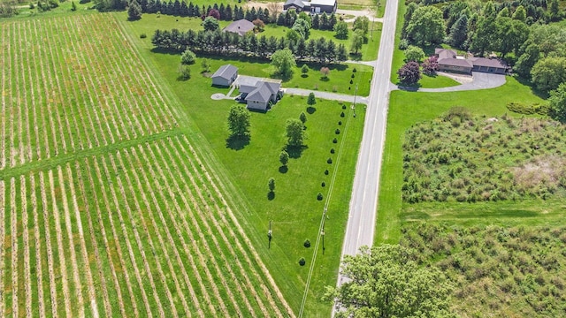 aerial view with a rural view