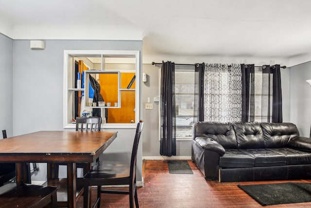 living room with wood-type flooring