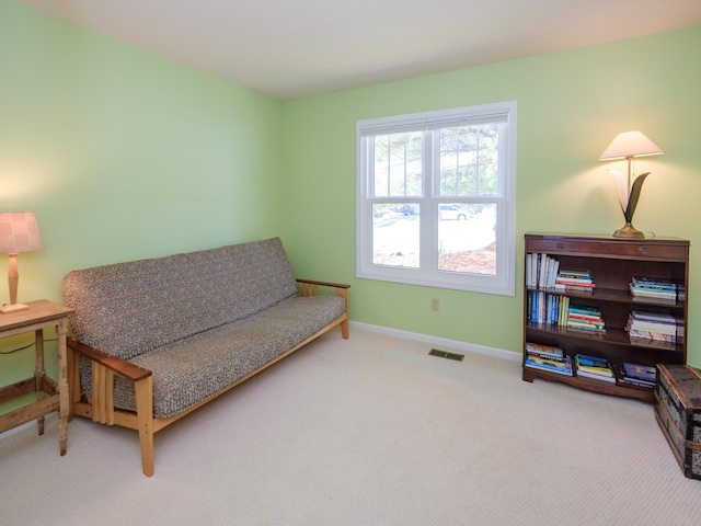 sitting room with carpet