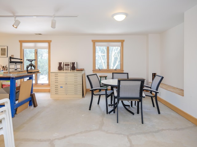 dining area featuring a healthy amount of sunlight