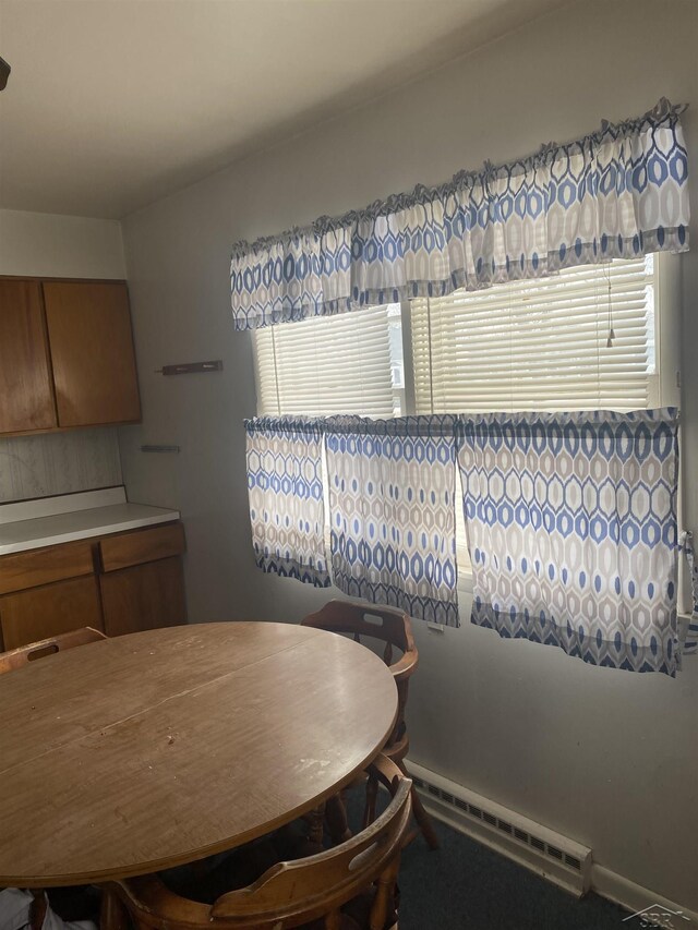 dining space featuring a baseboard radiator