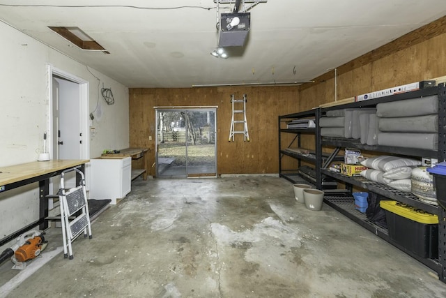 garage featuring a garage door opener