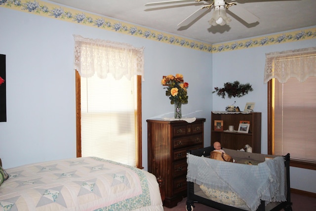 bedroom with ceiling fan