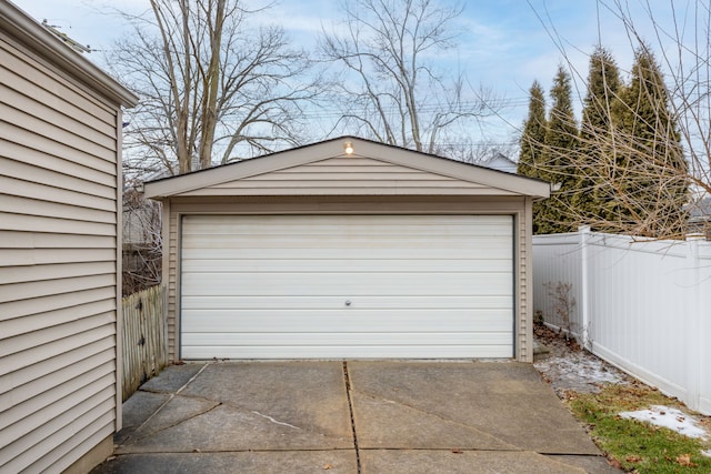 view of garage