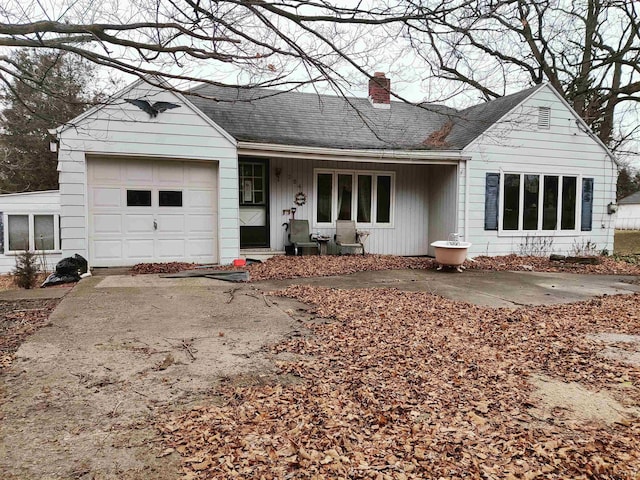 single story home with a garage