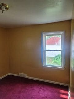 unfurnished room with carpet floors