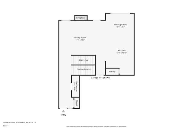 1115 Nature Trl, Manchester, MI 48158 - floor plan