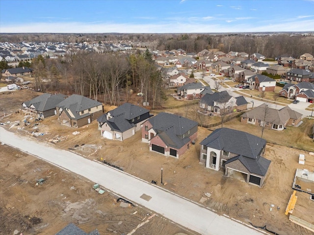 bird's eye view with a residential view