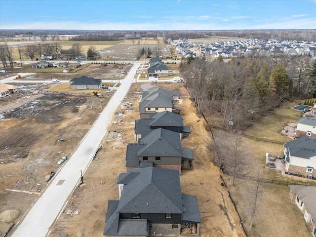 aerial view with a residential view