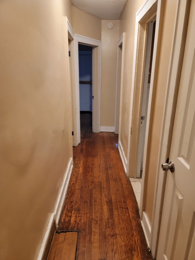 hall featuring dark hardwood / wood-style flooring