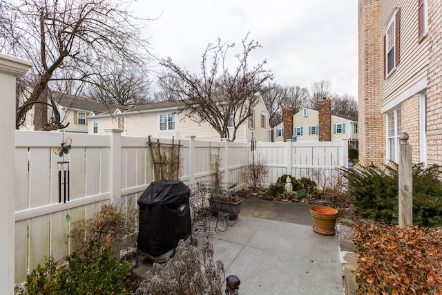 view of patio / terrace featuring a grill