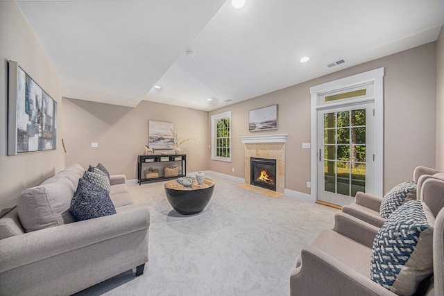 view of carpeted living room