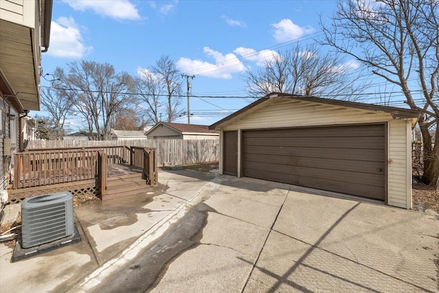 garage featuring central air condition unit