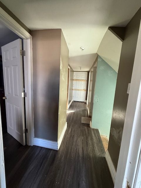 hall featuring dark hardwood / wood-style flooring