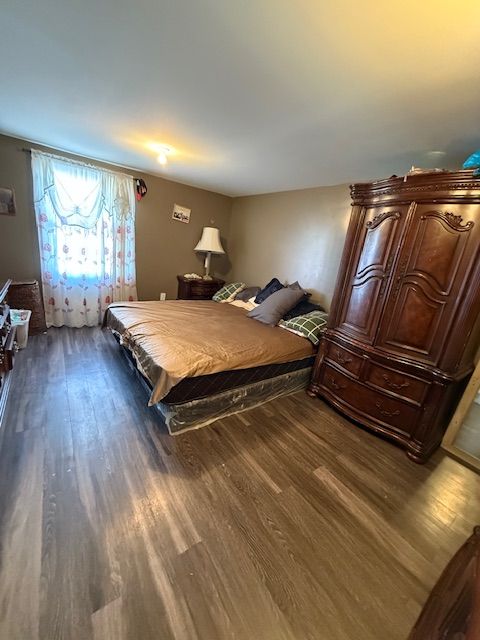 bedroom featuring dark wood-type flooring