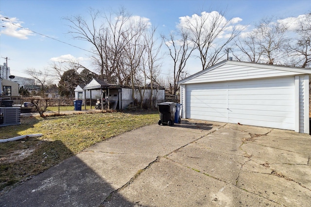 garage with central AC unit