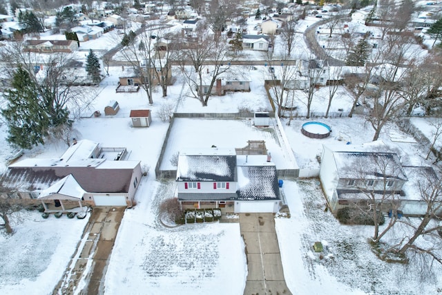 view of snowy aerial view