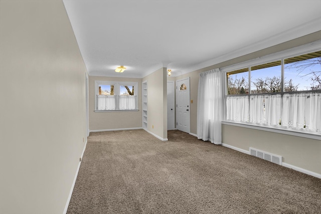 carpeted empty room featuring a wealth of natural light