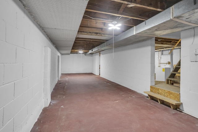 basement featuring washer / clothes dryer