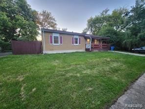 view of front of house with a front yard