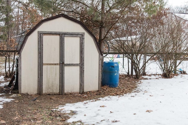 view of snow covered structure