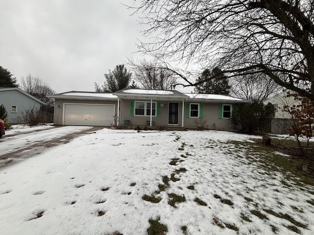 single story home featuring a garage