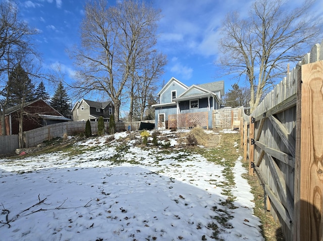 view of snowy yard