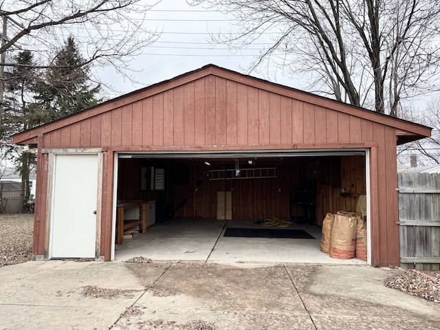 view of garage