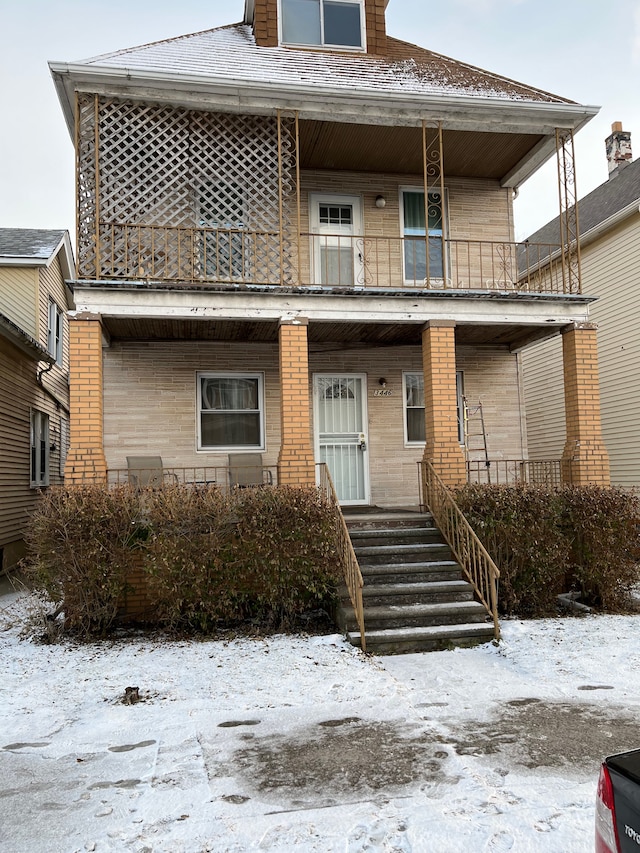 view of front of house with covered porch