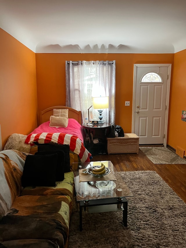 bedroom featuring hardwood / wood-style flooring