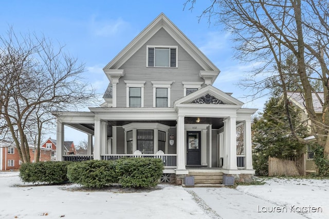 view of front of property with covered porch