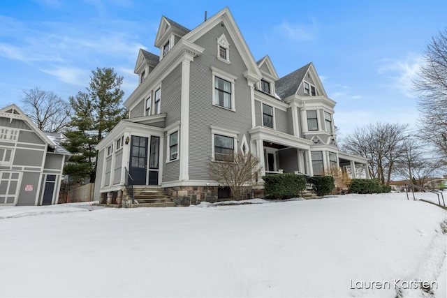 view of snowy exterior