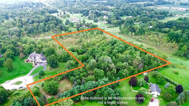 8200 Pine Ridge Ct, Northville, MI 48168 - overview of rural landscape with property parcel outlined
