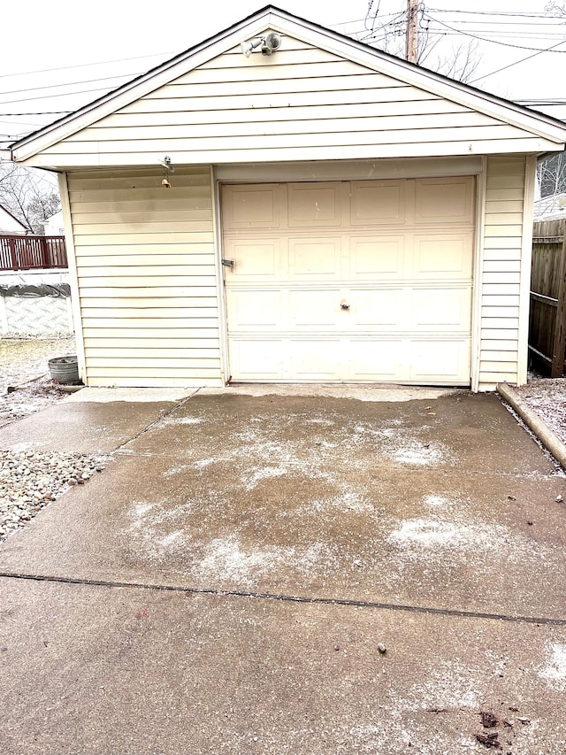 view of garage