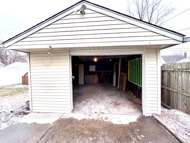 view of garage