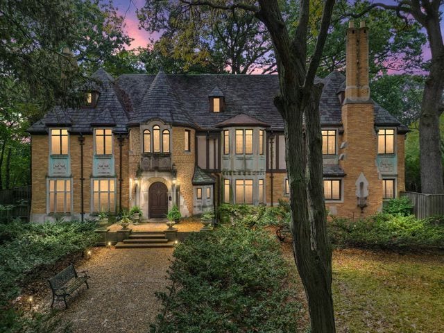 view of front of home with a chimney