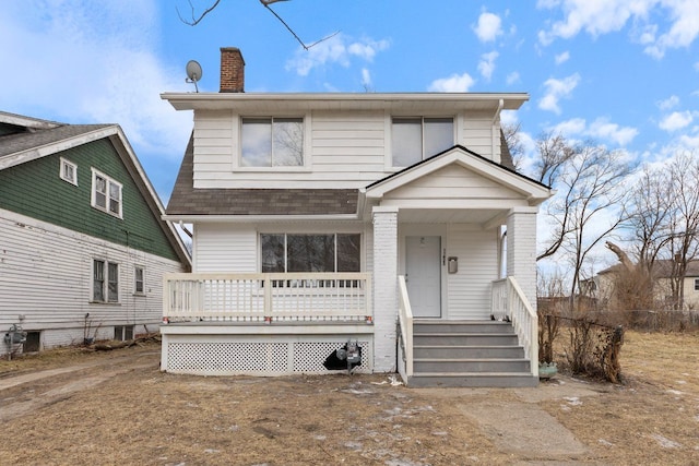 view of front of house featuring covered porch