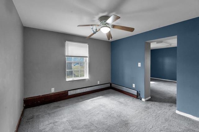 22810 E 13 Mile Rd, Saint Clair Shores, MI 48082 - carpeted spare room featuring ceiling fan and baseboards