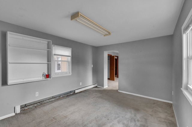 22810 E 13 Mile Rd, Saint Clair Shores, MI 48082 - unfurnished room with a baseboard radiator, carpet, and baseboards