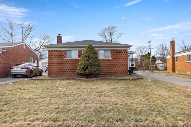 view of property exterior with a yard