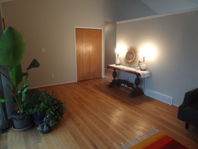 interior space featuring vaulted ceiling and hardwood / wood-style floors