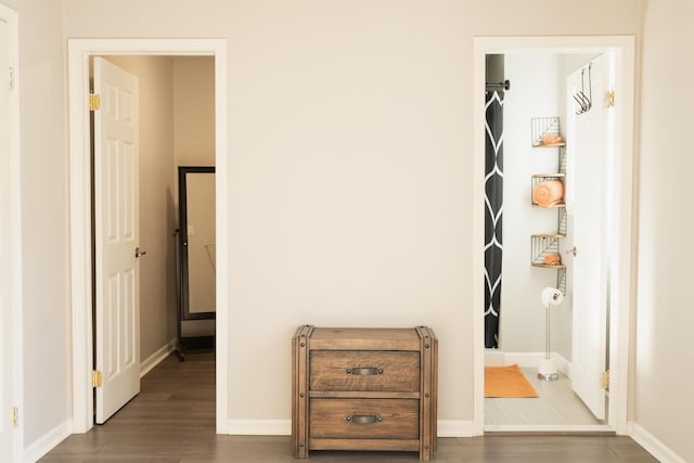 hall featuring hardwood / wood-style flooring