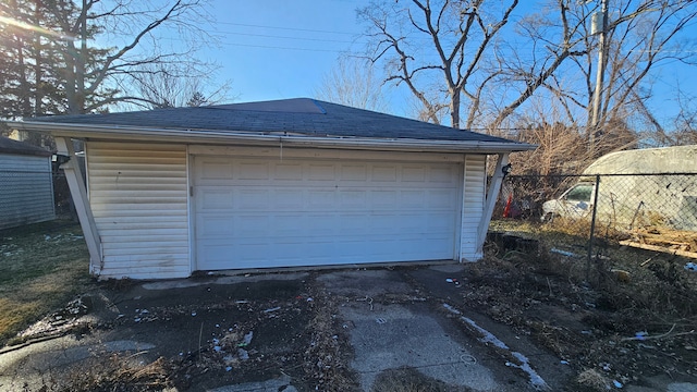 view of garage