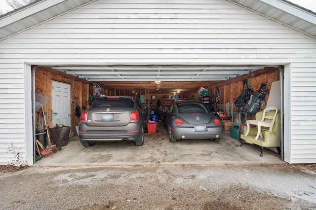 view of garage