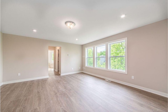 empty room featuring light wood-type flooring