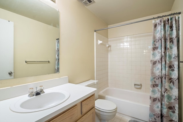 26889 Farmbrook Villa Dr, Southfield, MI 48034 - full bathroom with vanity, shower / bath combo, and tile patterned flooring
